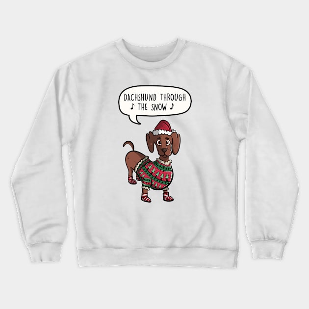 Dachshund through the snow Crewneck Sweatshirt by LEFD Designs